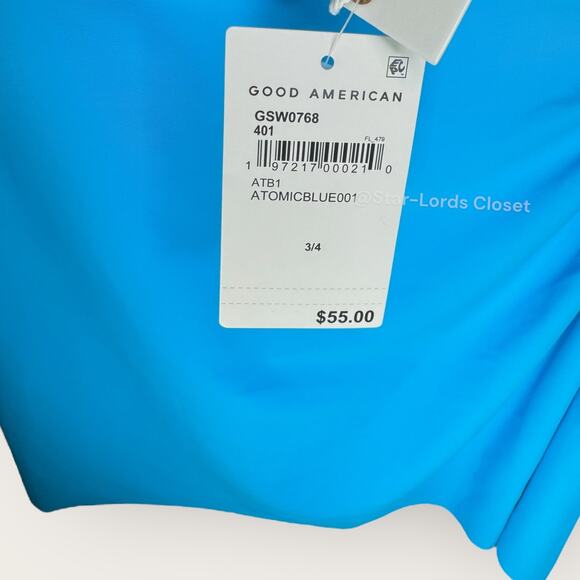 Good American Twist Sarong | Large | Atomic Blue  Mini Skirt Cover Up Pull On - Picture 3 of 10